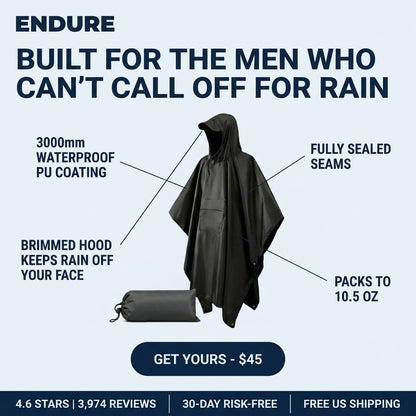 Poncho raincoat tarpaulin multi-functional 3-in-1