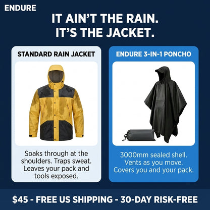 Poncho raincoat tarpaulin multi-functional 3-in-1