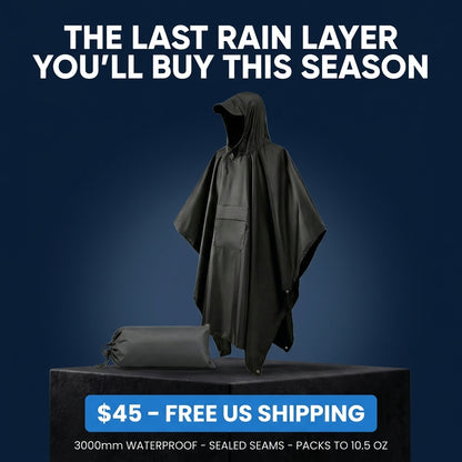 Poncho raincoat tarpaulin multi-functional 3-in-1