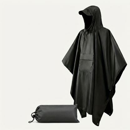 Poncho raincoat tarpaulin multi-functional 3-in-1