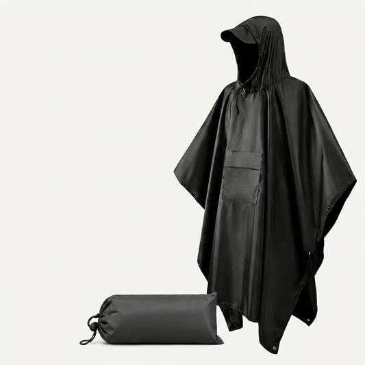 Poncho raincoat tarpaulin multi-functional 3-in-1